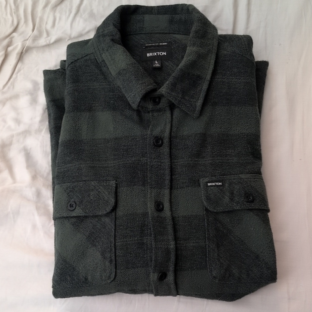 Brixton Bowery Flannel Dark Green Shirt Jacket
